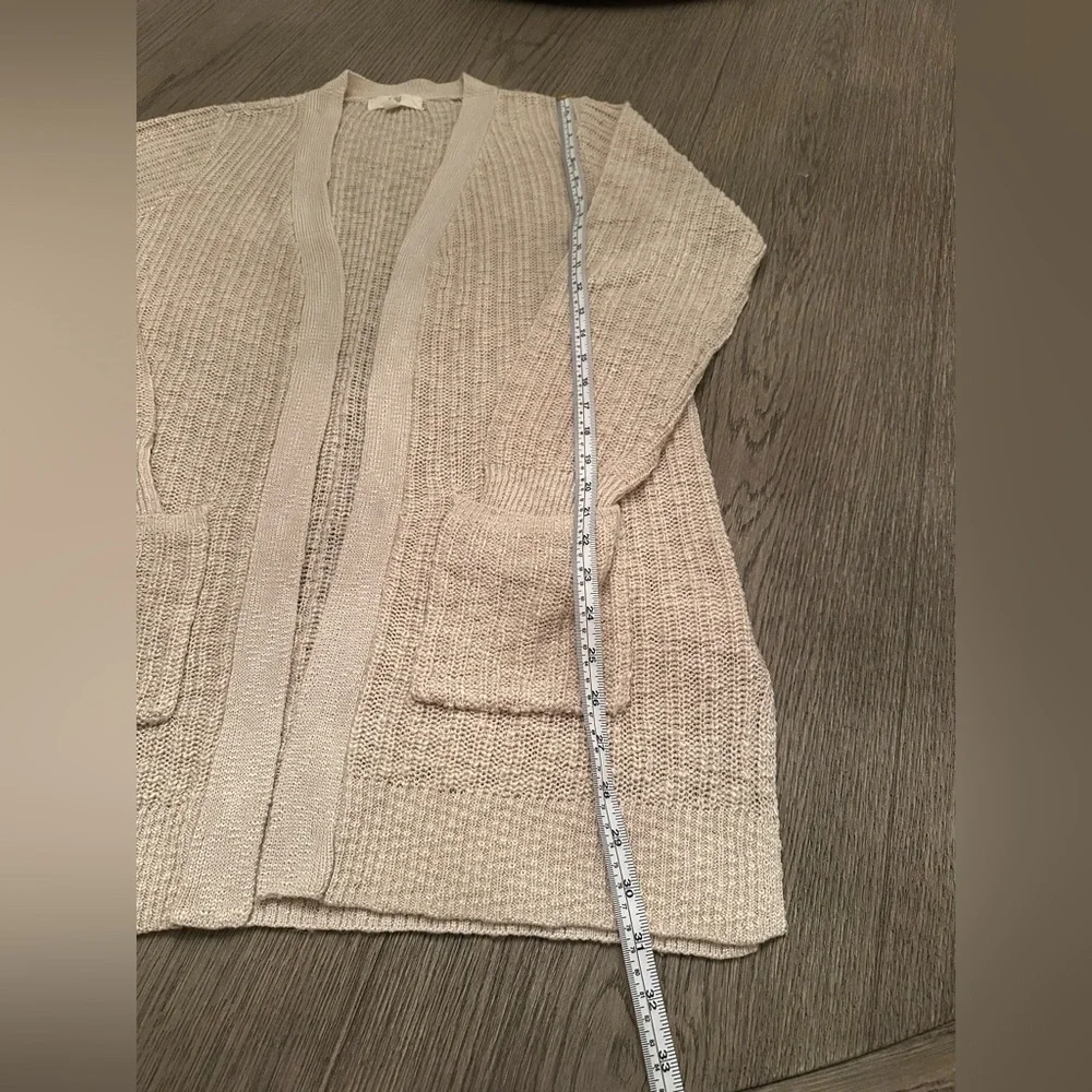 Beige Open-Front Cardigan - Picture 3 of 8